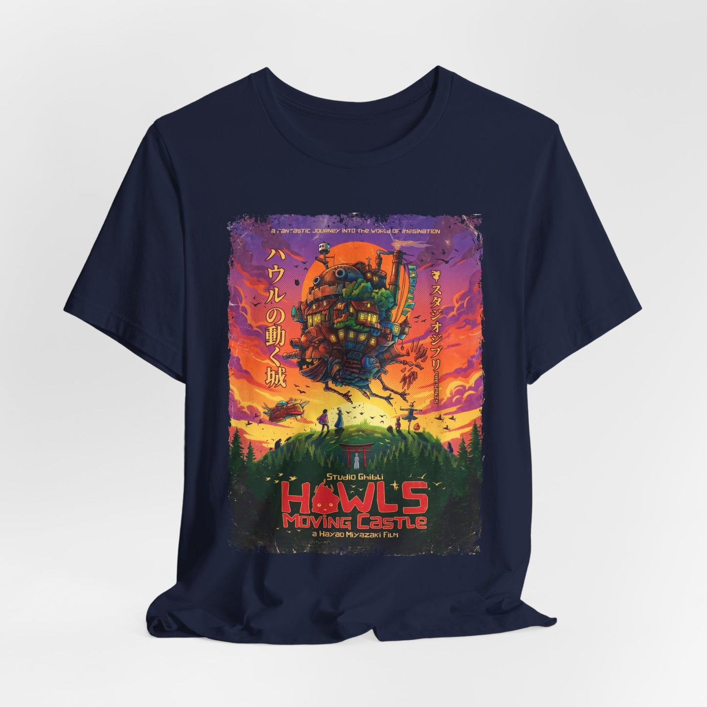 Ghibli's Howls Moving Castle Anime Movie T-Shirt | Unisex Graphic Short Sleeve Tee