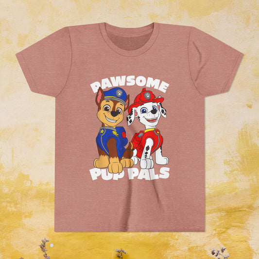 Pawsome Pup Pals - Paw Patrol T-shirt - Animation TV Series Youth Short Sleeve Tee