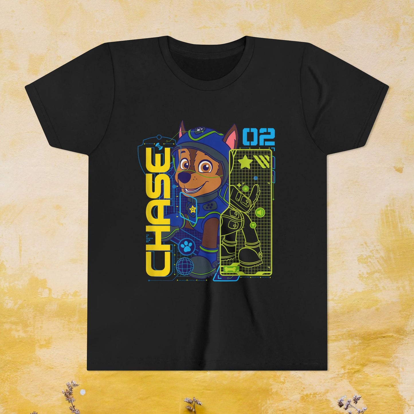 Chase - Paw Patrol T-shirt - Animation TV Series Youth Short Sleeve Tee