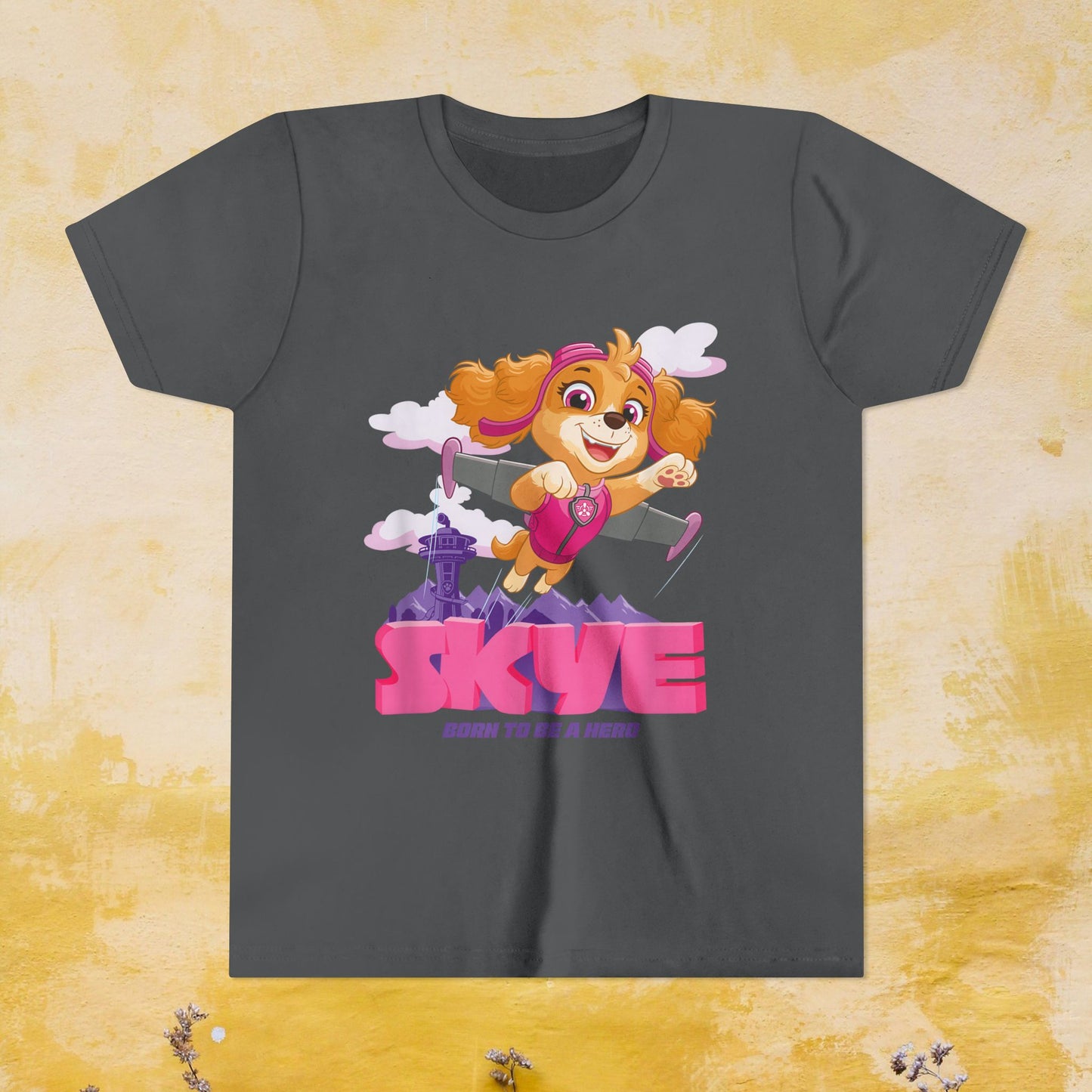 Skye Born to be A Hero - Paw Patrol T-shirt - Animation TV Series Youth Short Sleeve Tee