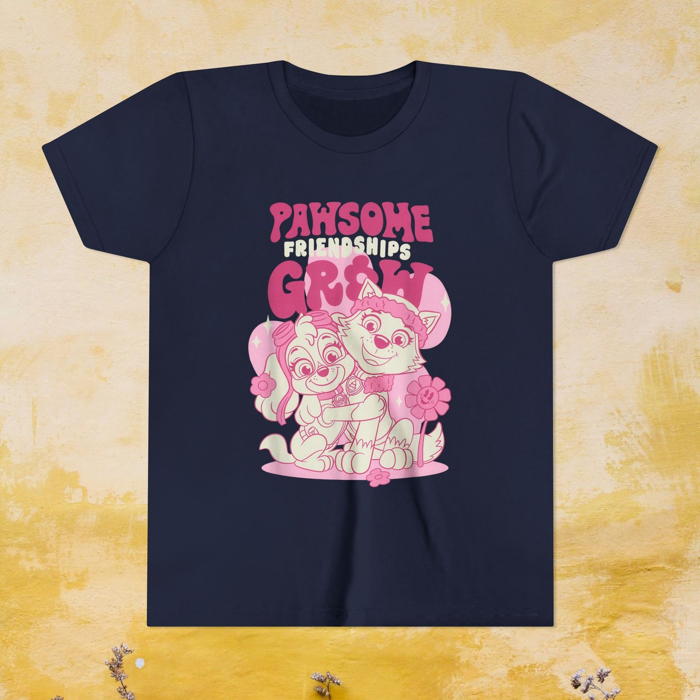 Pawsome Friendships Grow - Paw Patrol T-shirt - Animation TV Series Youth Short Sleeve Tee
