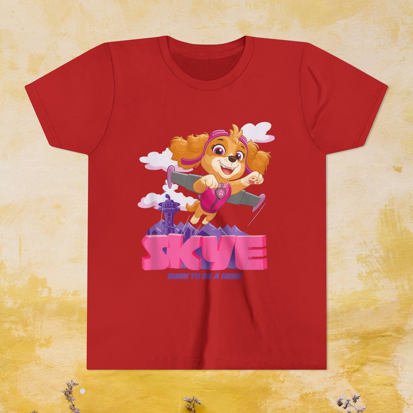 Skye Born to be A Hero - Paw Patrol T-shirt - Animation TV Series Youth Short Sleeve Tee
