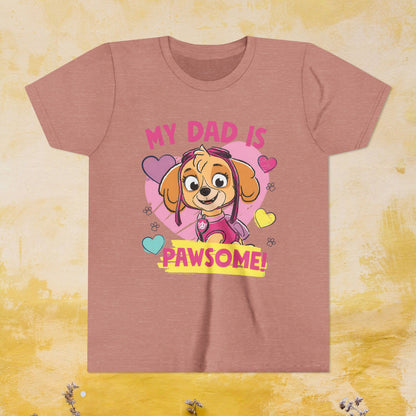 My Dad is Pawsome - Paw Patrol Father's Day T-shirt - Animation TV Series Youth Short Sleeve Tee