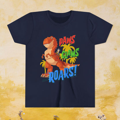 Paws, Claws, and Roars! - Paw Patrol: The Dino Movie T-shirt - Animation TV Series Youth Short Sleeve Tee