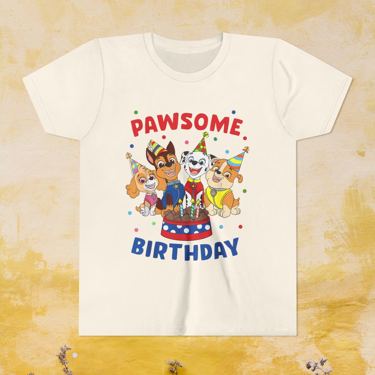 Pawsome Birthday - Paw Patrol T-shirt - Animation TV Series Youth Short Sleeve Tee