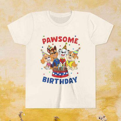Pawsome Birthday - Paw Patrol T-shirt - Animation TV Series Youth Short Sleeve Tee