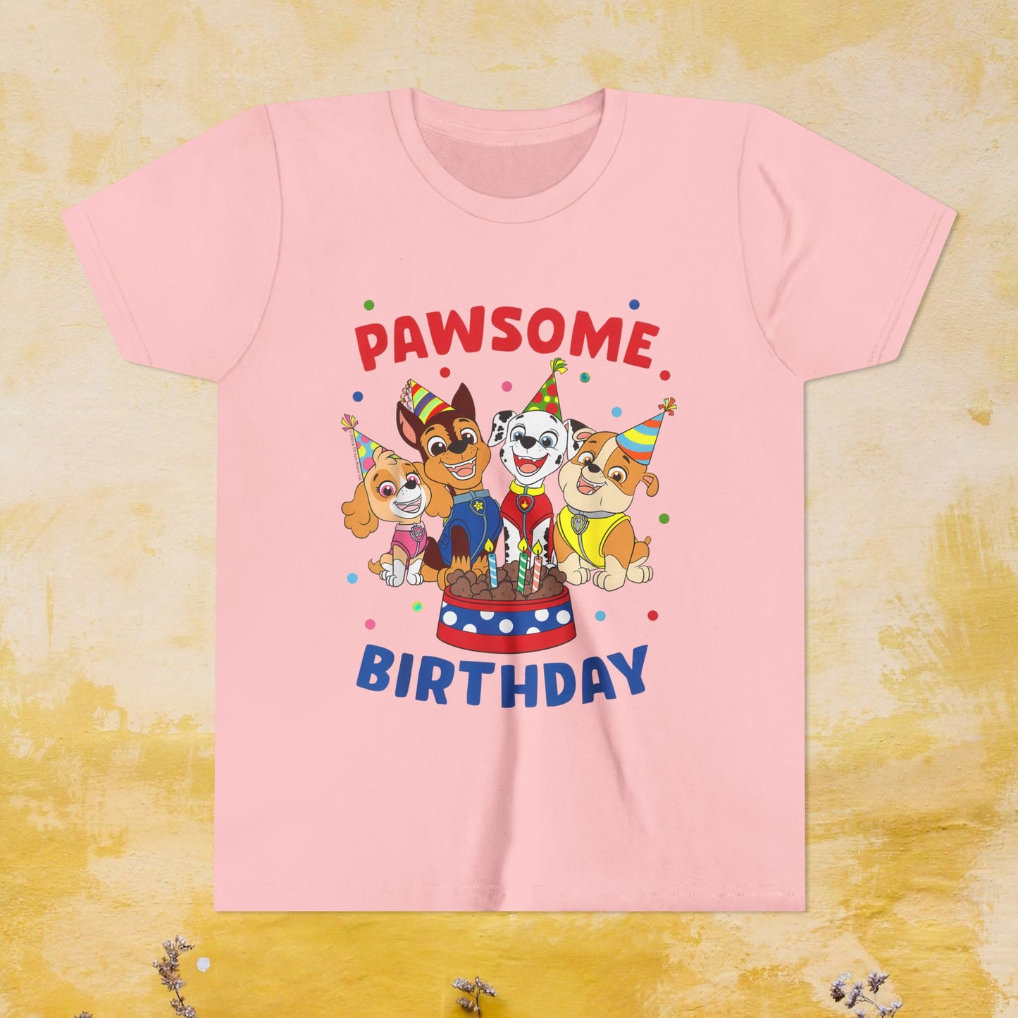 Pawsome Birthday - Paw Patrol T-shirt - Animation TV Series Youth Short Sleeve Tee