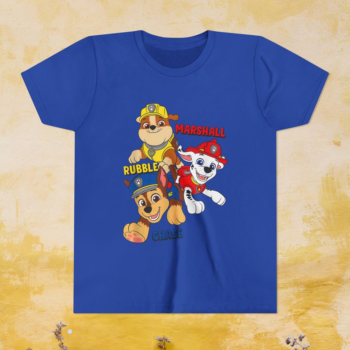 Chase, Rubble, Marshall - Paw Patrol T-shirt - Animation TV Series Youth Short Sleeve Tee