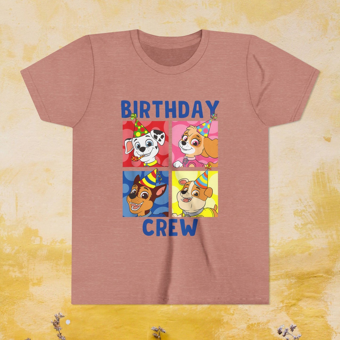 Birthday Crew - Paw Patrol T-shirt - Animation TV Series Youth Short Sleeve Tee
