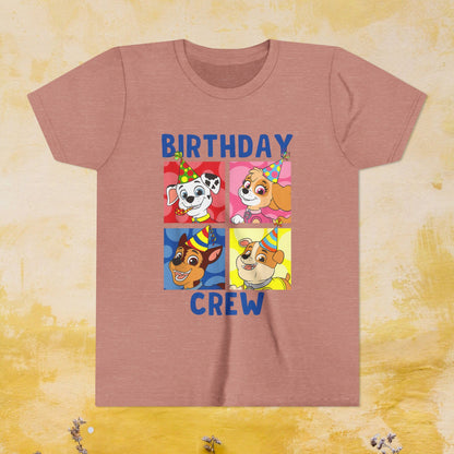 Birthday Crew - Paw Patrol T-shirt - Animation TV Series Youth Short Sleeve Tee
