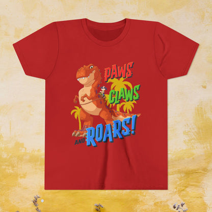Paws, Claws, and Roars! - Paw Patrol: The Dino Movie T-shirt - Animation TV Series Youth Short Sleeve Tee