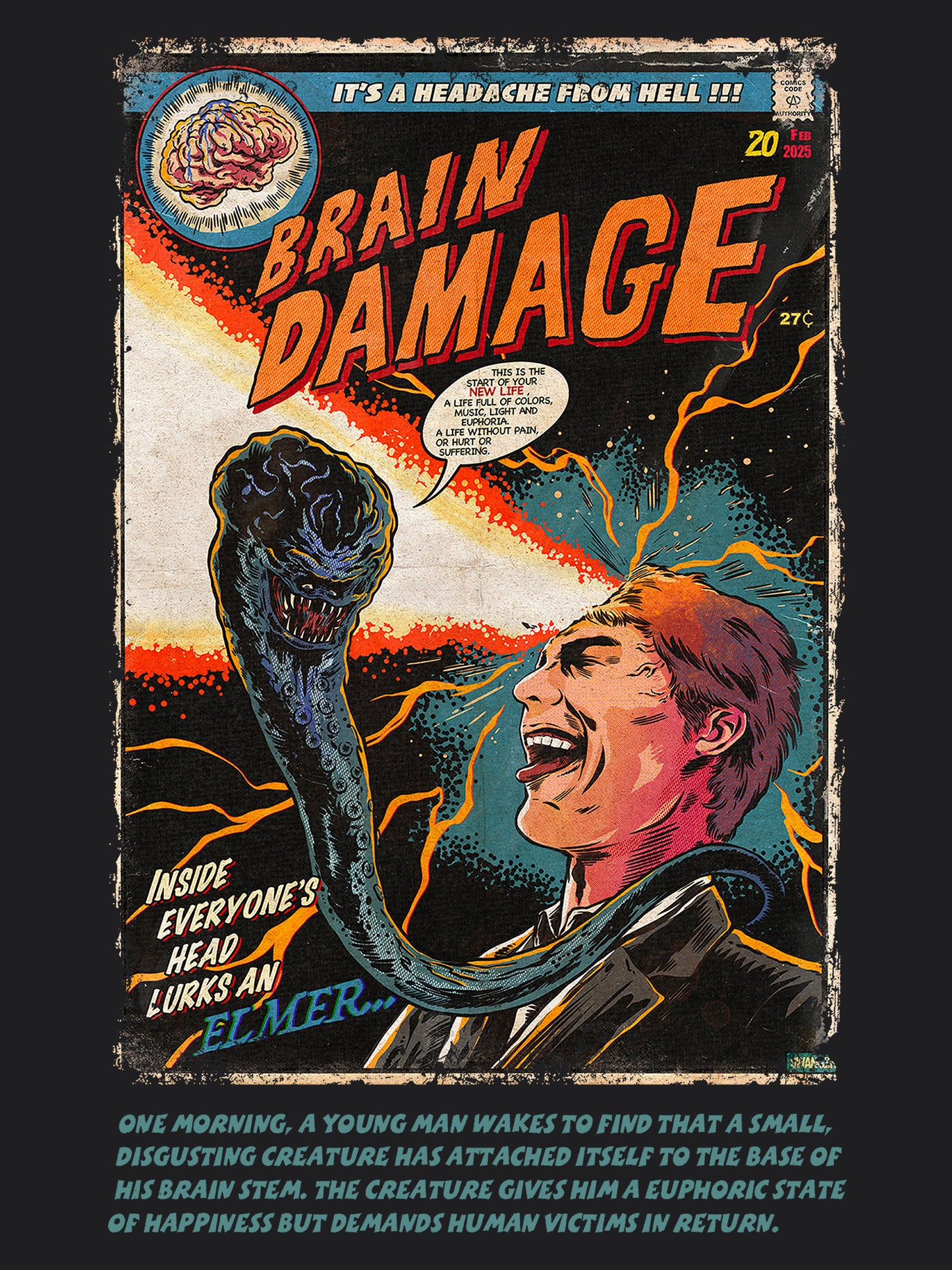 Brain Damage Horror Movie | Unisex Graphic Short Sleeve Tee