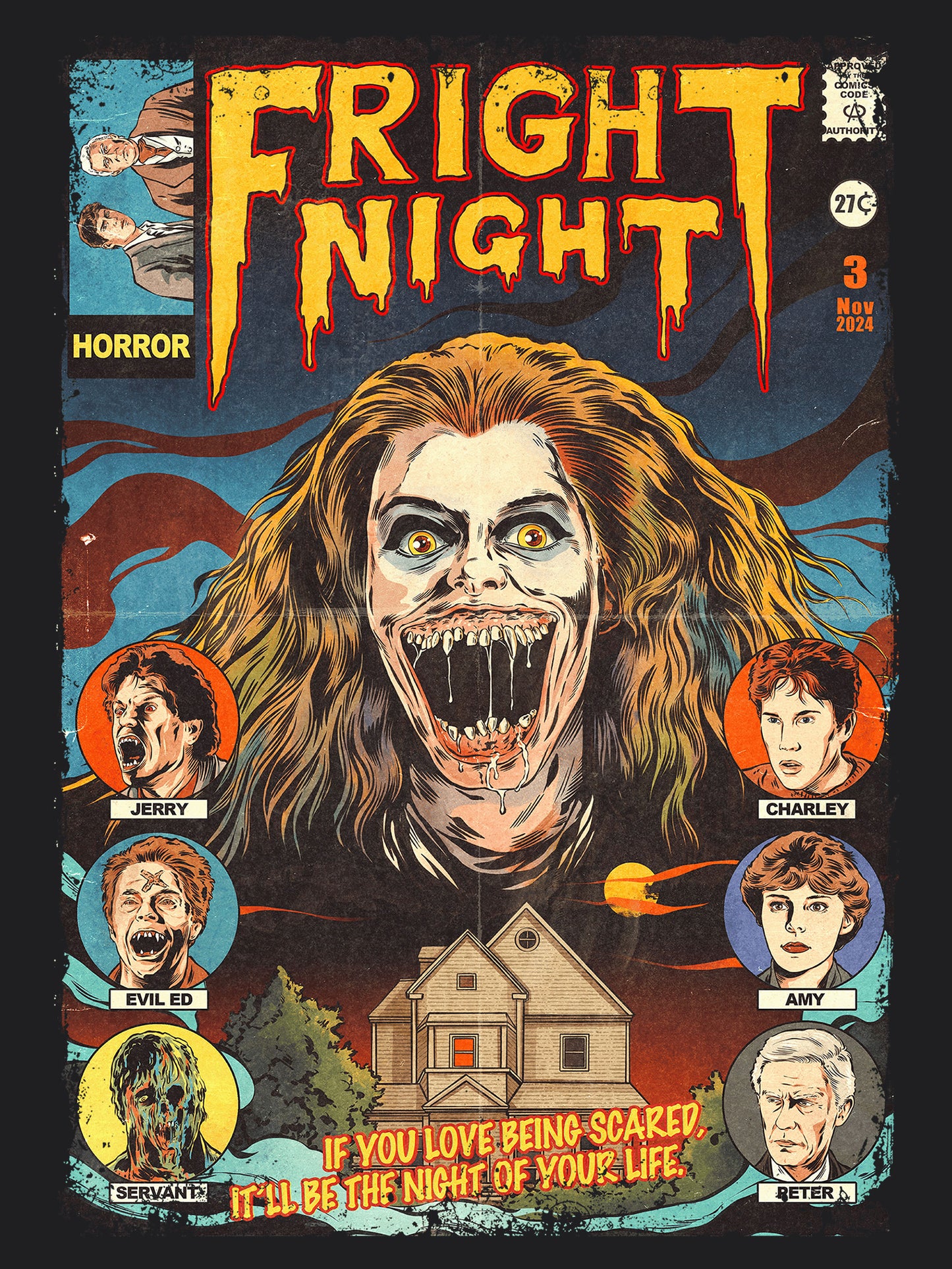 Fright Night Horror Movie | Unisex Graphic Short Sleeve Tee