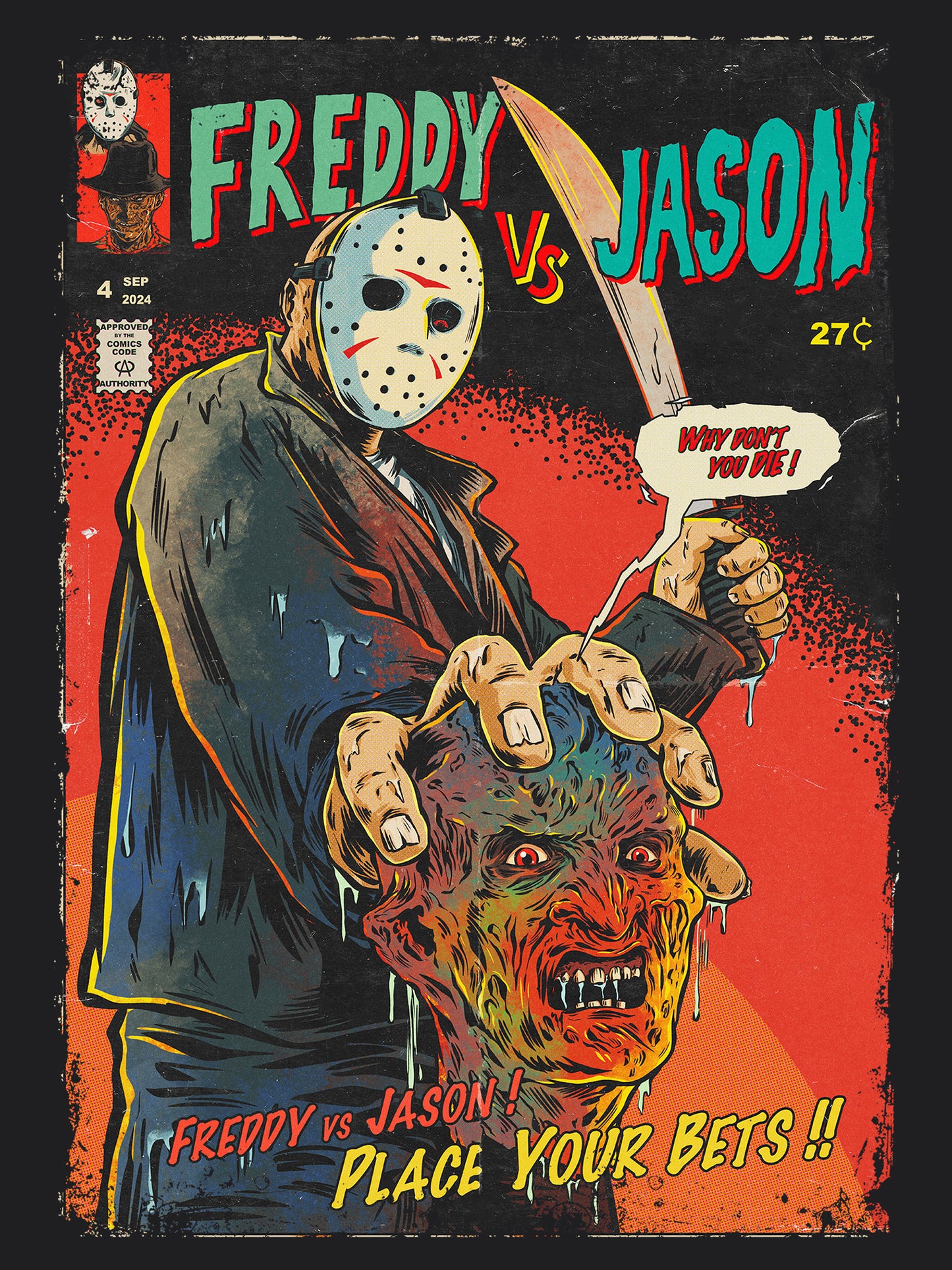Freddy Kruger vs. Jason Voorhees Horror Movie | Unisex Graphic Short Sleeve Tee