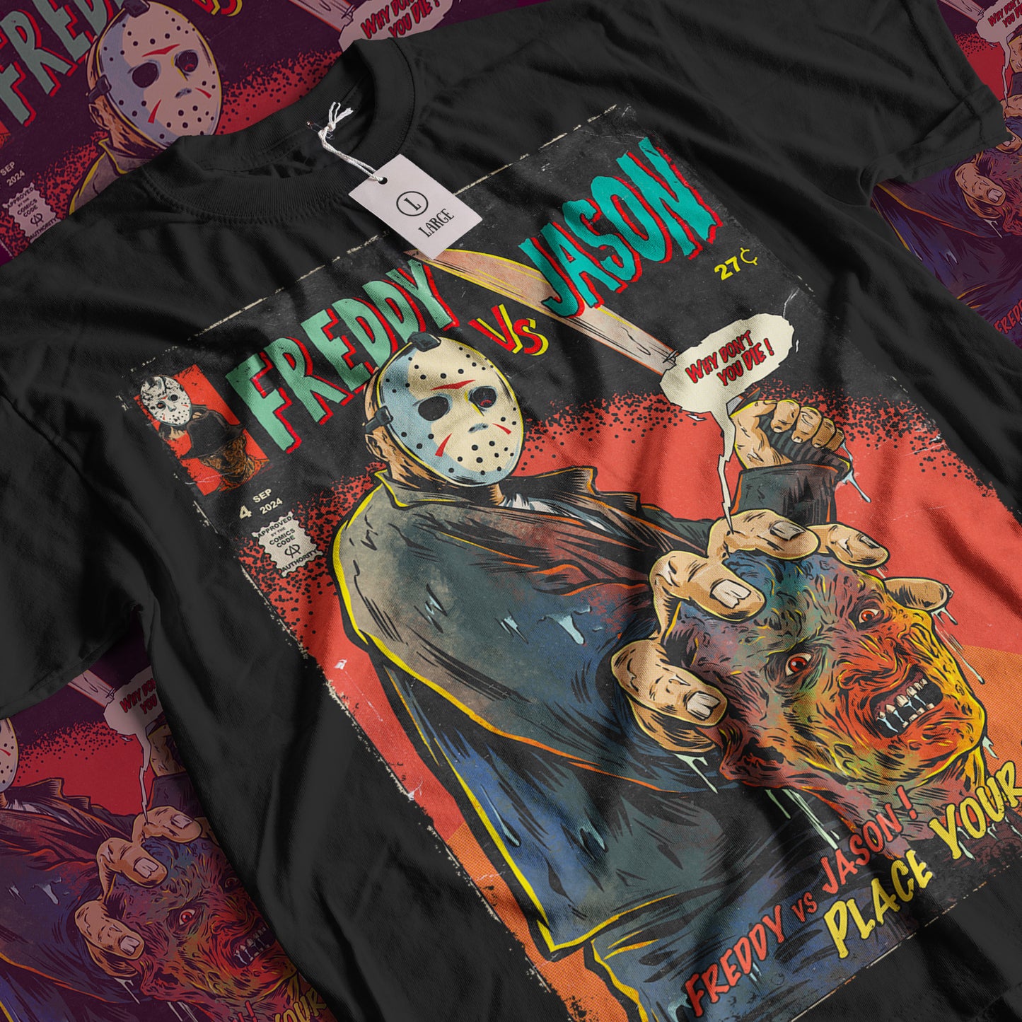 Freddy Kruger vs. Jason Voorhees Horror Movie | Unisex Graphic Short Sleeve Tee