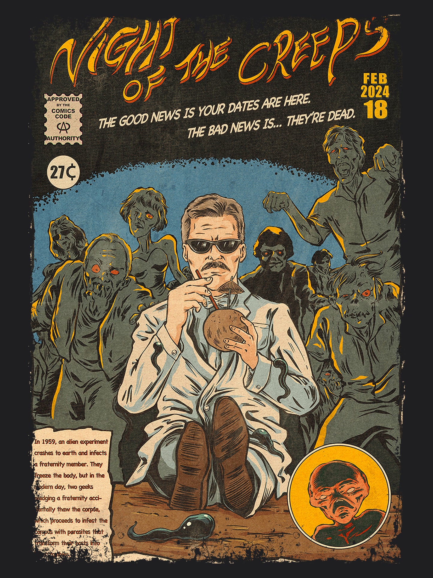 Night of The Creeps Horror Movie | Unisex Graphic Short Sleeve Tee