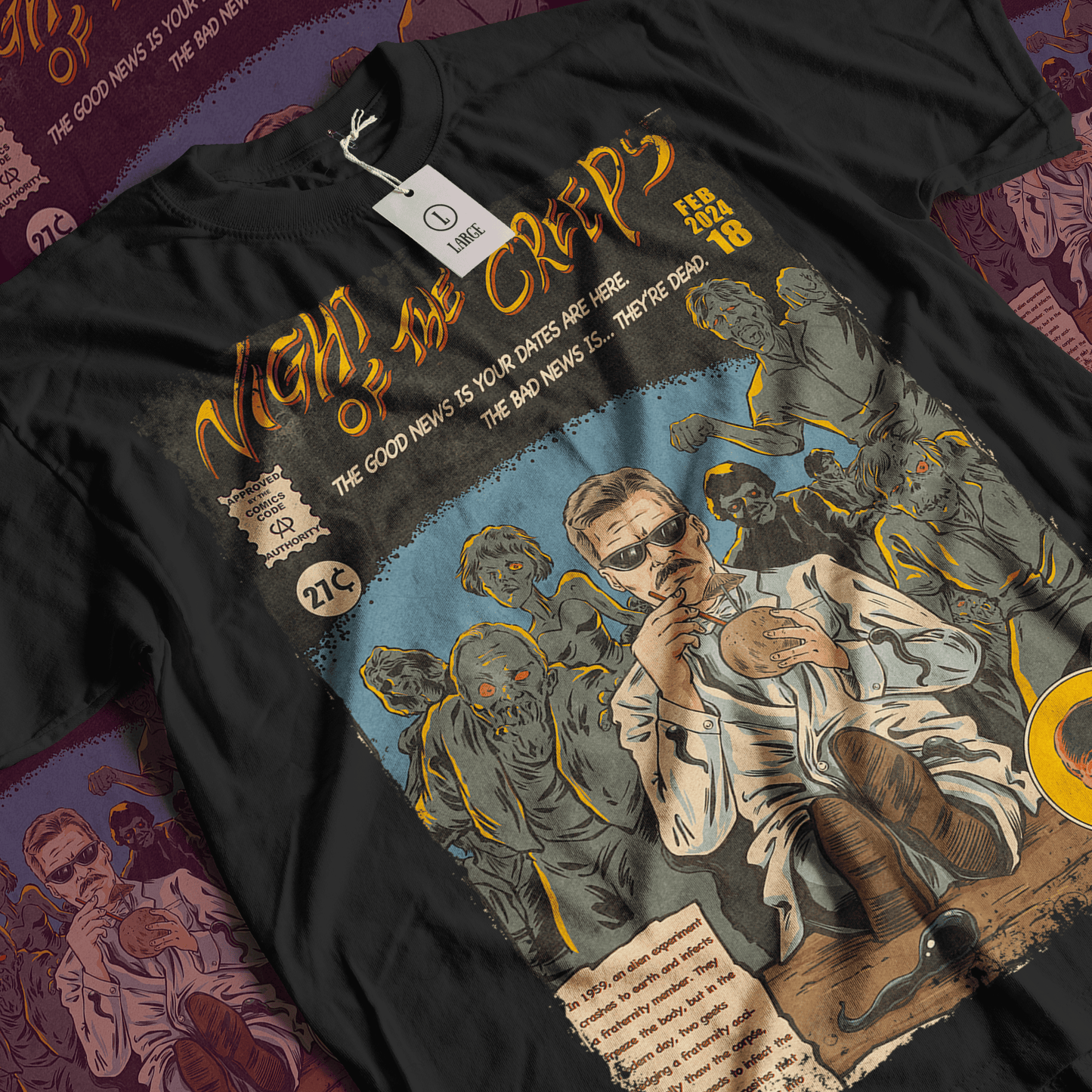 Night of The Creeps Horror Movie | Unisex Graphic Short Sleeve Tee