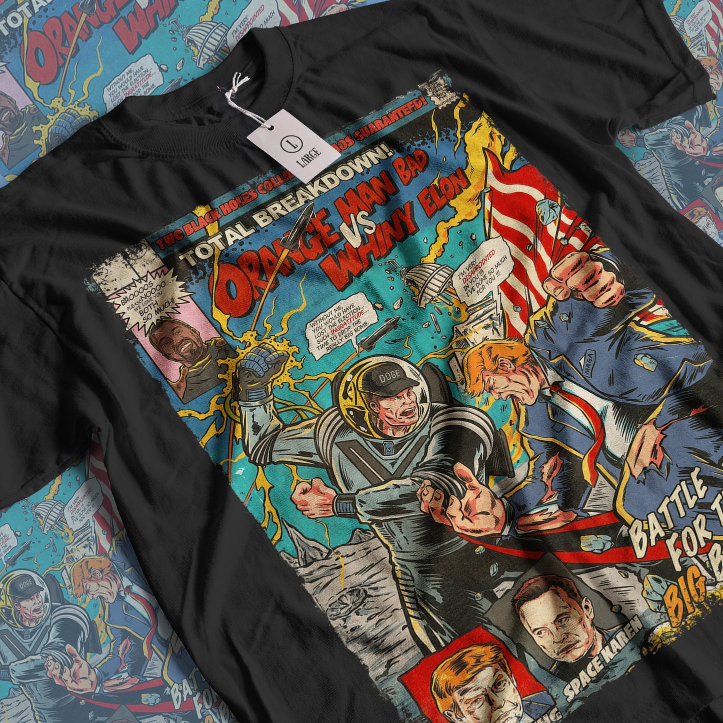 Trump Vs Elon Musk Action | Unisex Graphic Short Sleeve Tee