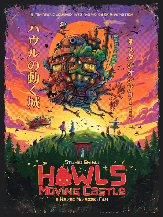 Ghibli's Howls Moving Castle Anime Movie T-Shirt | Unisex Graphic Short Sleeve Tee