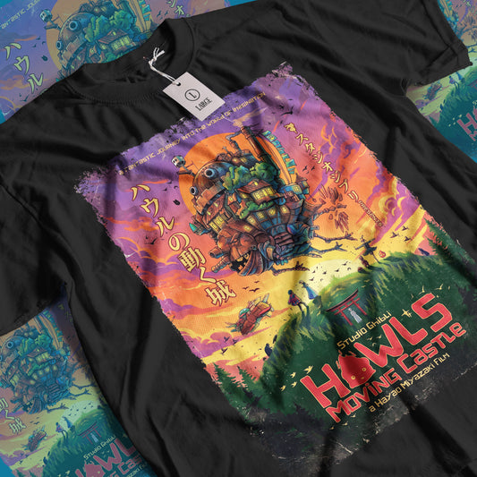 Ghibli's Howls Moving Castle Anime Movie T-Shirt | Unisex Graphic Short Sleeve Tee