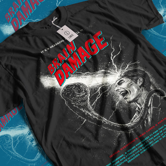 Brain Damage Horror Movie T-Shirt | Unisex Graphic Short Sleeve Tee