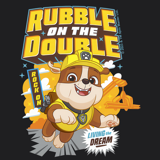 Rubble on The Double - Paw Patrol T-shirt - Animation TV Series Youth Short Sleeve Tee
