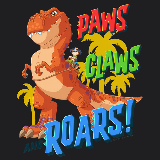 Paws, Claws, and Roars! - Paw Patrol: The Dino Movie T-shirt - Animation TV Series Youth Short Sleeve Tee