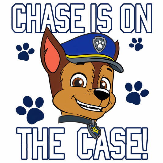 Chase is on The Case! - Paw Patrol T-shirt - Animation TV Series Youth Short Sleeve Tee