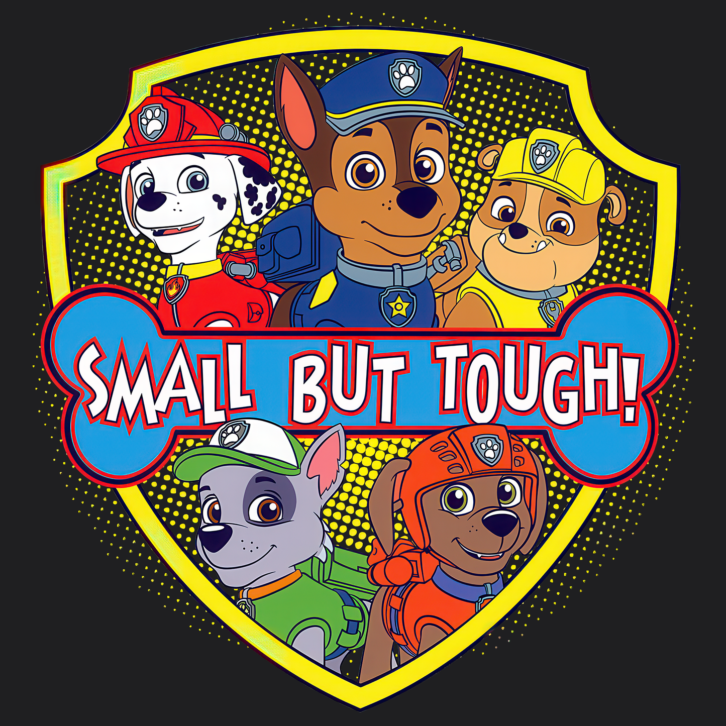 Small But Tough! - Paw Patrol T-shirt - Animation TV Series Youth Short Sleeve Tee
