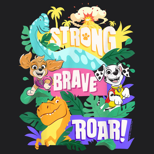 Strong, Brave, Roar! - Paw Patrol: The Dino Movie T-shirt - Animation TV Series Youth Short Sleeve Tee
