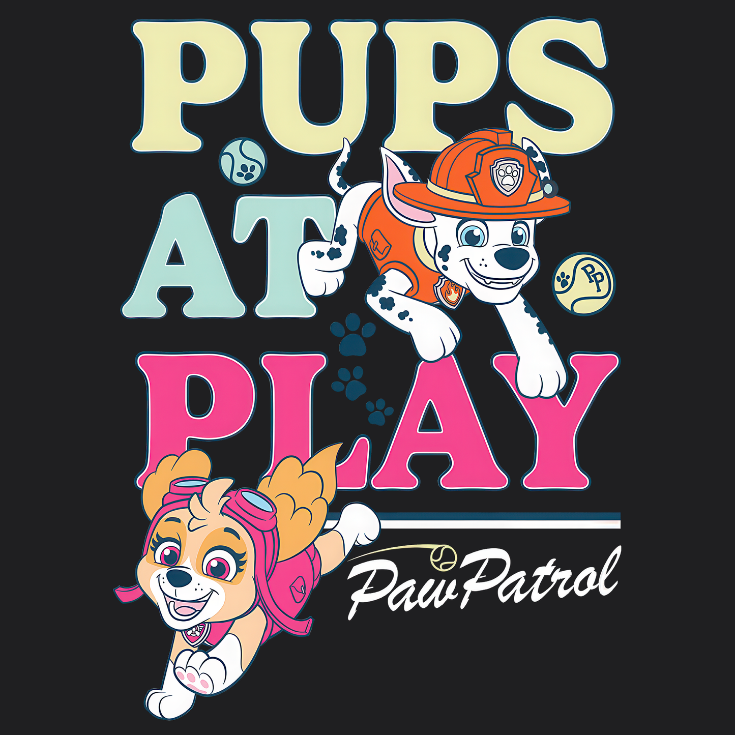 Pups at Play - Paw Patrol T-shirt - Animation TV Series Youth Short Sleeve Tee