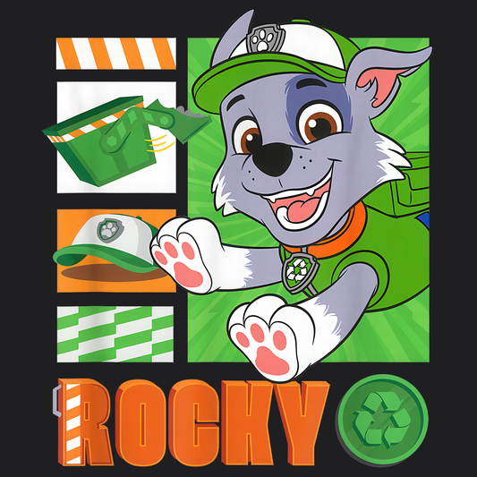 Rocky - Paw Patrol T-shirt - Animation TV Series Youth Short Sleeve Tee