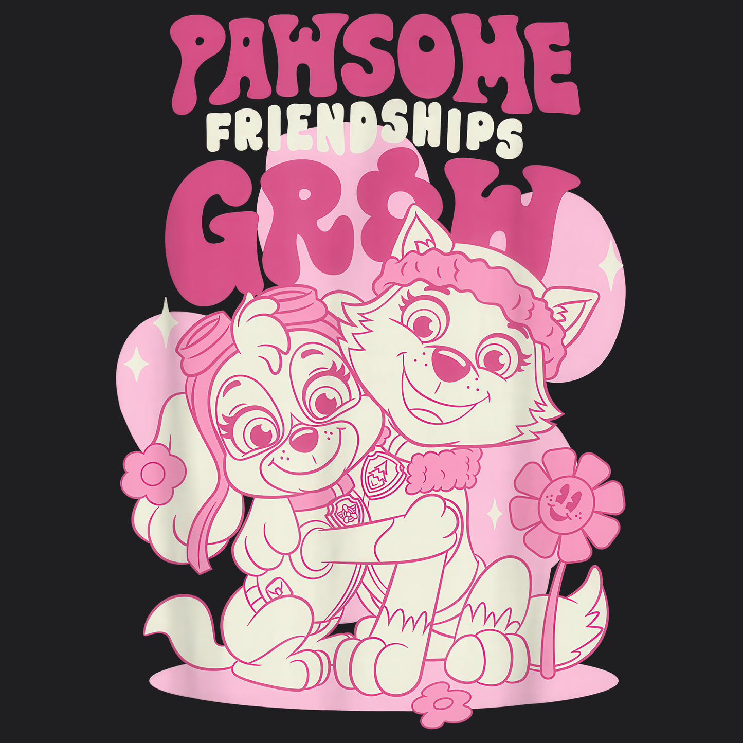 Pawsome Friendships Grow - Paw Patrol T-shirt - Animation TV Series Youth Short Sleeve Tee