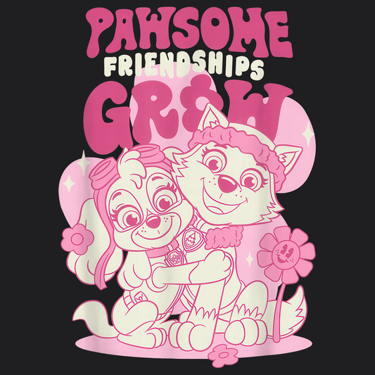 Pawsome Friendships Grow - Paw Patrol T-shirt - Animation TV Series Youth Short Sleeve Tee