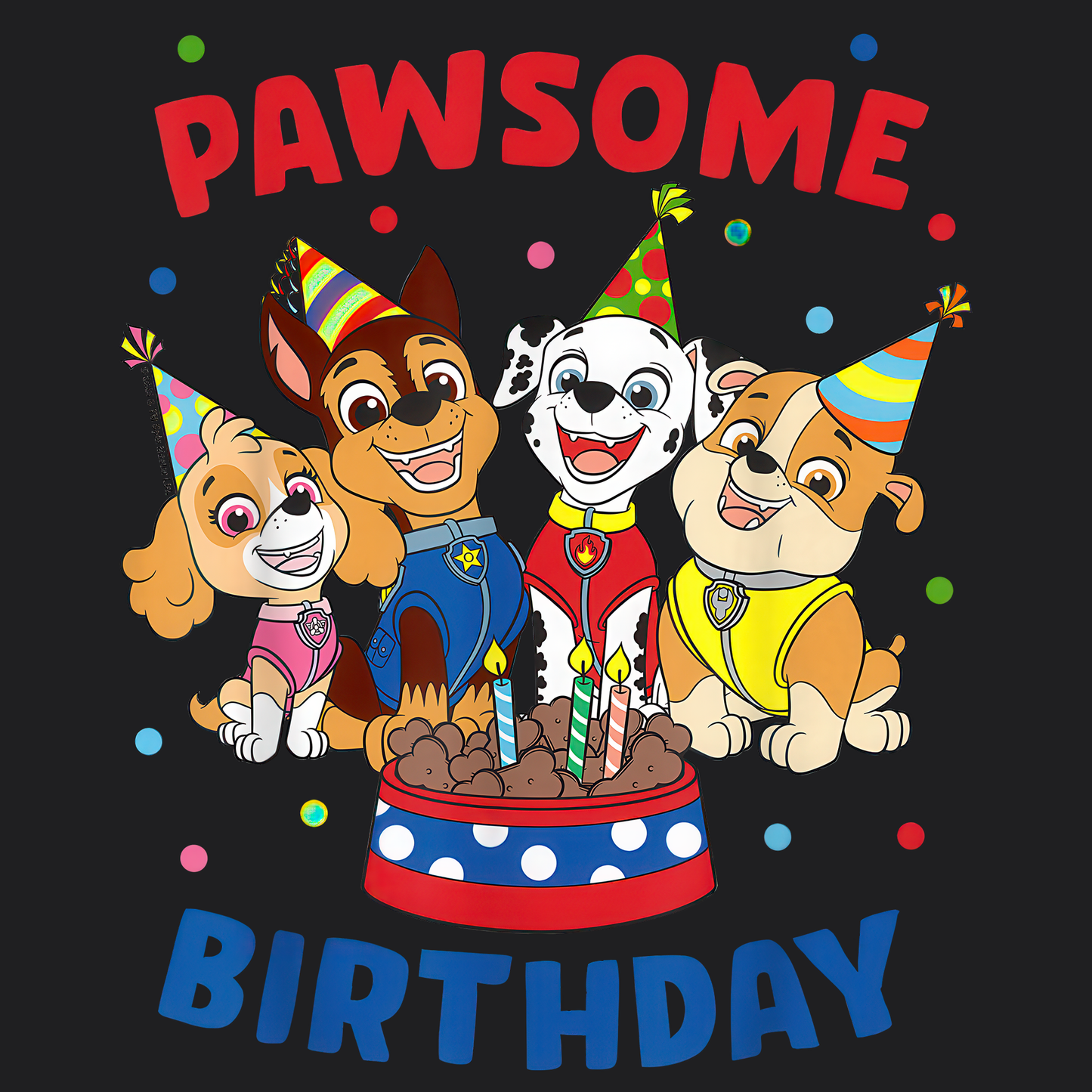 Pawsome Birthday - Paw Patrol T-shirt - Animation TV Series Youth Short Sleeve Tee
