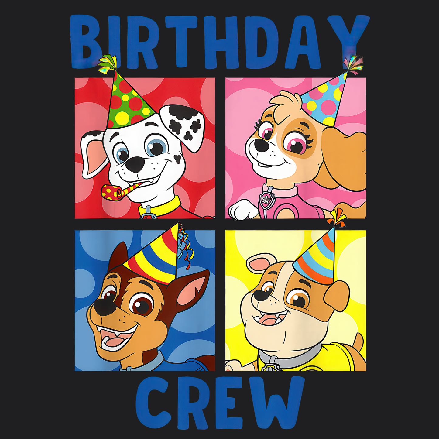 Birthday Crew - Paw Patrol T-shirt - Animation TV Series Youth Short Sleeve Tee