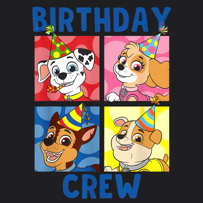 Birthday Crew - Paw Patrol T-shirt - Animation TV Series Youth Short Sleeve Tee