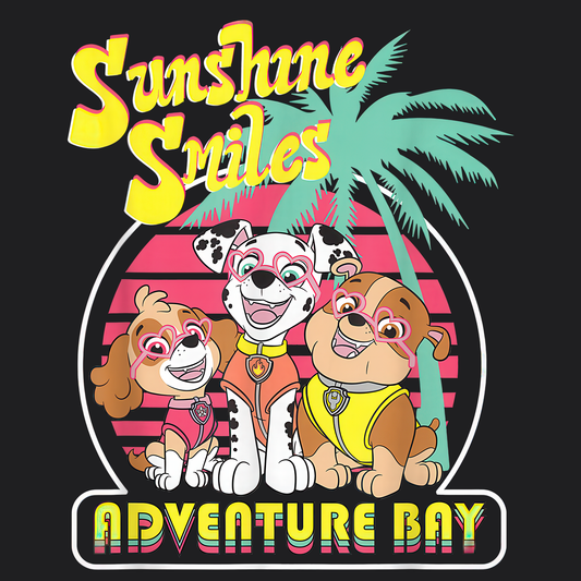 Sunshine Smiles Adventure Bay - Paw Patrol T-shirt - Animation TV Series Youth Short Sleeve Tee