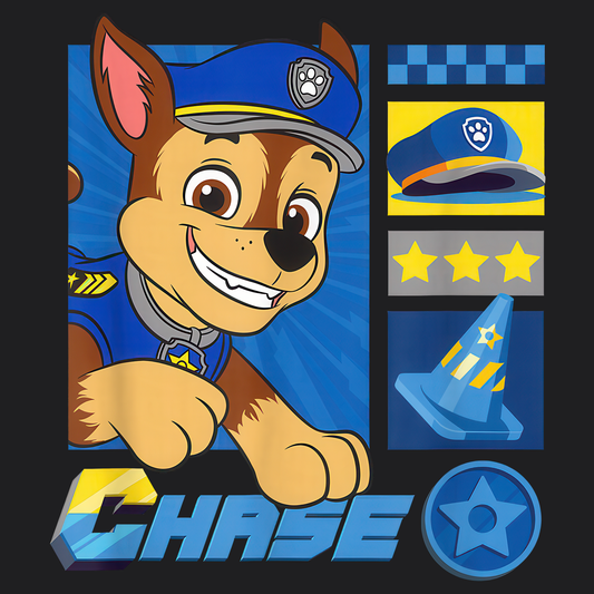 Chase - Paw Patrol T-shirt - Animation TV Series Youth Short Sleeve Tee