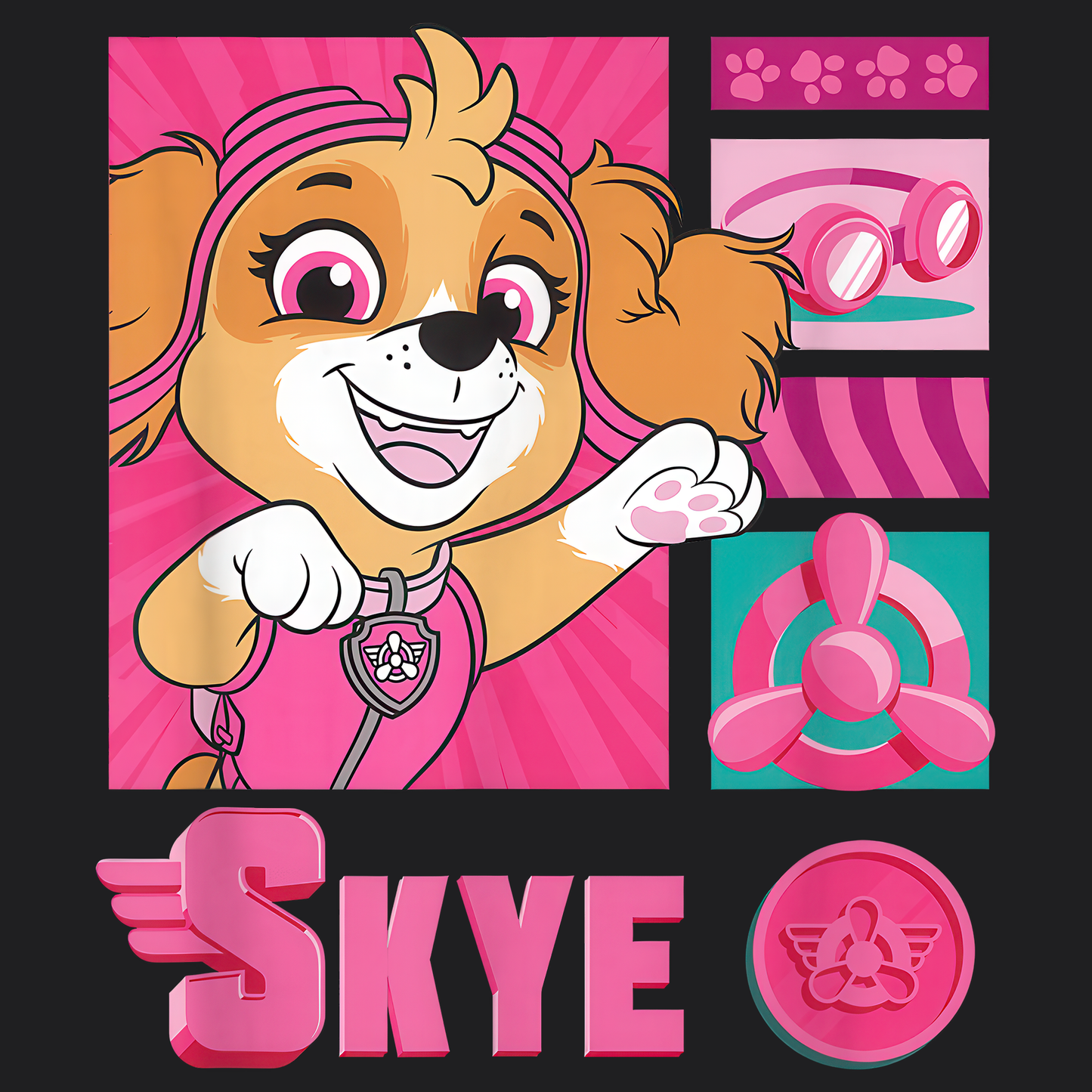 Skye - Paw Patrol T-shirt - Animation TV Series Youth Short Sleeve Tee