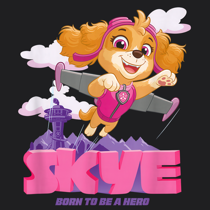 Skye Born to be A Hero - Paw Patrol T-shirt - Animation TV Series Youth Short Sleeve Tee