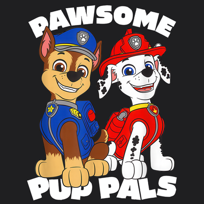 Pawsome Pup Pals - Paw Patrol T-shirt - Animation TV Series Youth Short Sleeve Tee