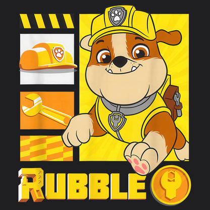 Rubble - Paw Patrol T-shirt - Animation TV Series Youth Short Sleeve Tee