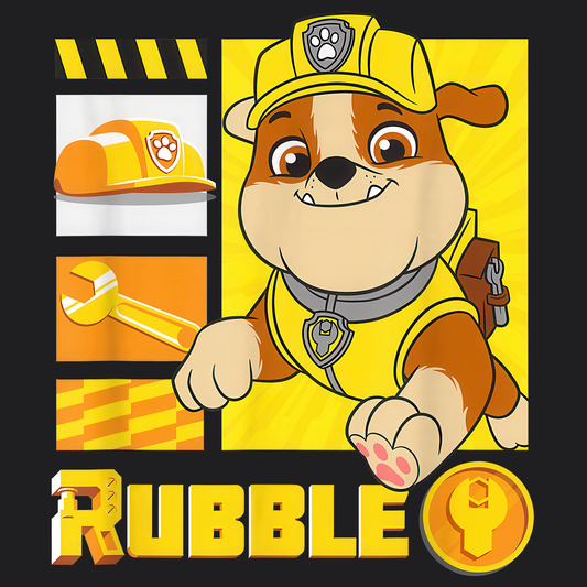Rubble - Paw Patrol T-shirt - Animation TV Series Youth Short Sleeve Tee