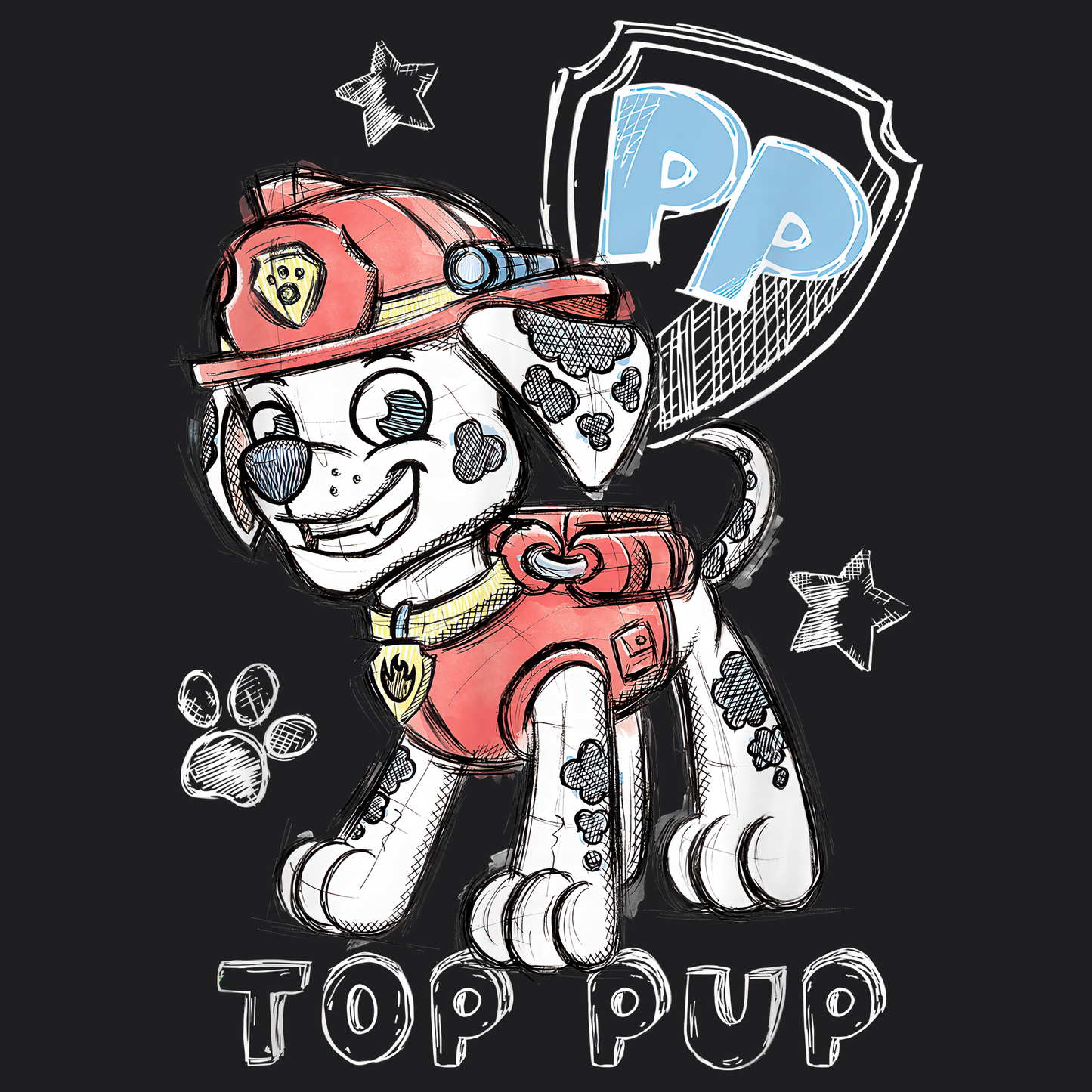 Top Pup - Paw Patrol T-shirt - Animation TV Series Youth Short Sleeve Tee