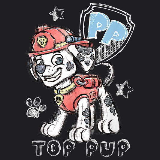 Top Pup - Paw Patrol T-shirt - Animation TV Series Youth Short Sleeve Tee