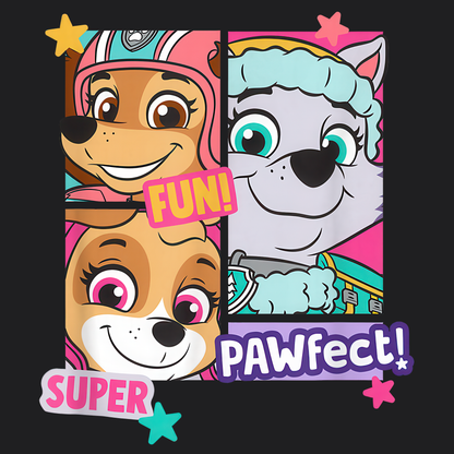 Fun, Super, Pawfect! - Paw Patrol T-shirt - Animation TV Series Youth Short Sleeve Tee