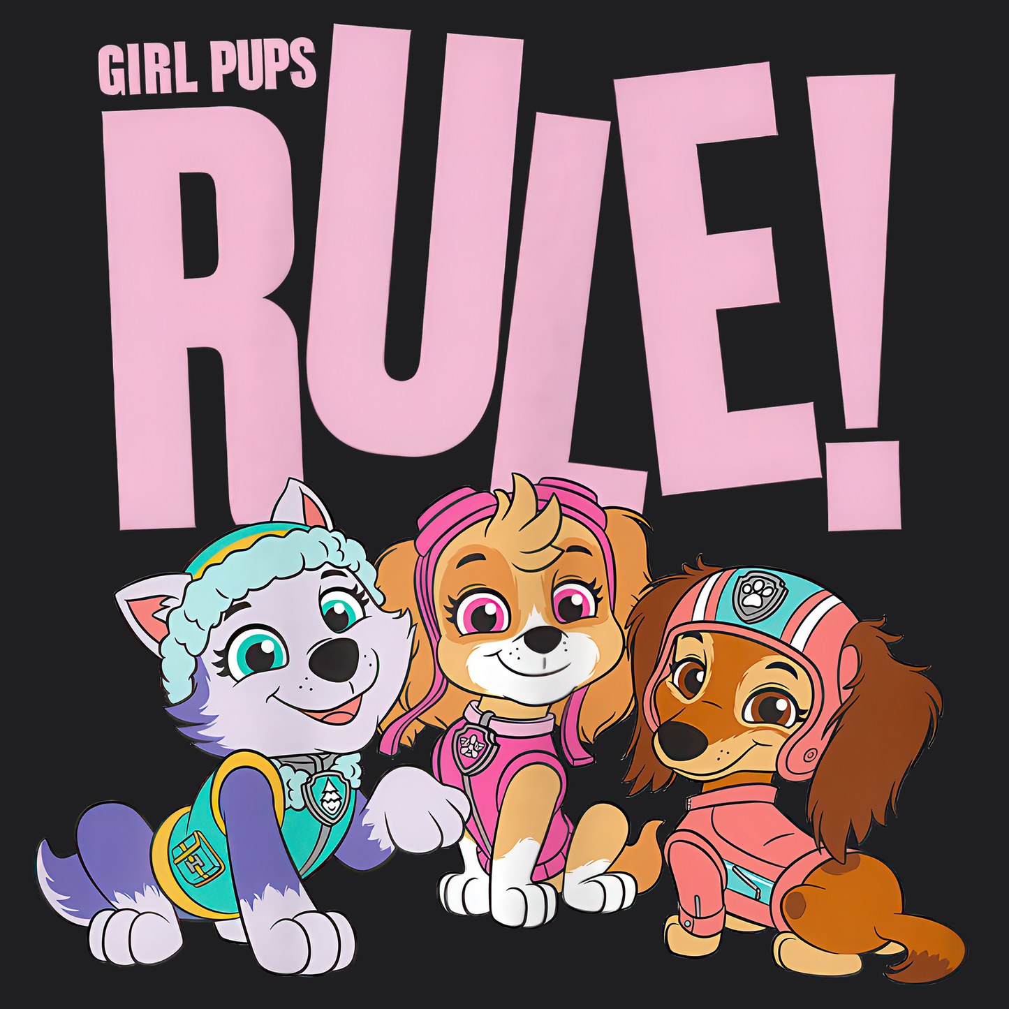 Girl Pups Rule - Paw Patrol T-shirt - Animation TV Series Youth Short Sleeve Tee