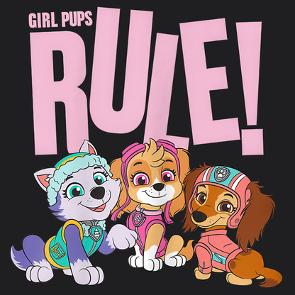 Girl Pups Rule - Paw Patrol T-shirt - Animation TV Series Youth Short Sleeve Tee