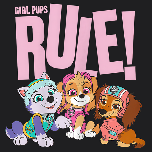 Girl Pups Rule - Paw Patrol T-shirt - Animation TV Series Youth Short Sleeve Tee